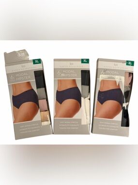 KAREN NEUBURGER. MODAL HIPSTER Panties 18 PAIRS Underwear TAGLESS STRETCH XL